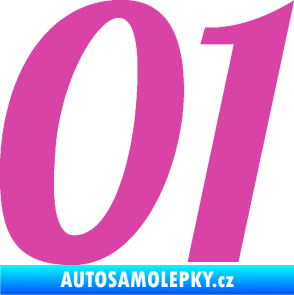 Samolepka Startovní číslo 01 typ 3 růžová