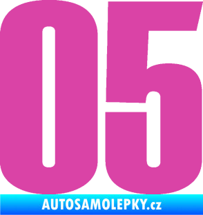 Samolepka Startovní číslo 05 typ 2 růžová