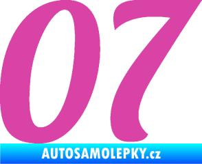 Samolepka Startovní číslo 07 typ 3 růžová