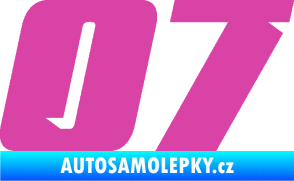 Samolepka Startovní číslo 07 typ 6 růžová
