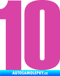 Samolepka Startovní číslo 10 typ 2    růžová