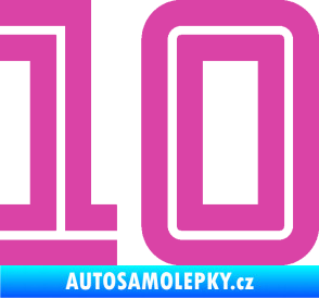 Samolepka Startovní číslo 10 typ 7 růžová