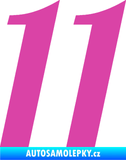 Samolepka Startovní číslo 11 typ 3   růžová