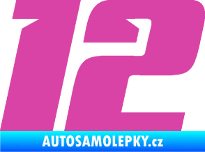 Samolepka Startovní číslo 12 typ 6 růžová