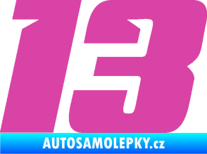 Samolepka Startovní číslo 13 typ 6 růžová