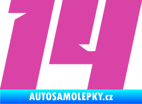 Samolepka Startovní číslo 14 typ 6 růžová
