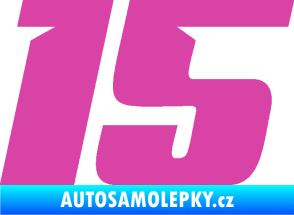 Samolepka Startovní číslo 15 typ 6 růžová