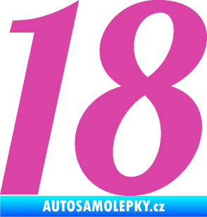 Samolepka Startovní číslo 18 typ 3         růžová
