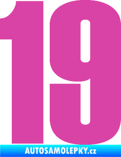 Samolepka Startovní číslo 19 typ 2      růžová