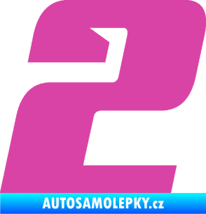 Samolepka Startovní číslo 2 typ 6 růžová