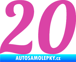 Samolepka Startovní číslo 20 typ 3           růžová