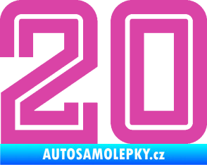 Samolepka Startovní číslo 20 typ 7 růžová