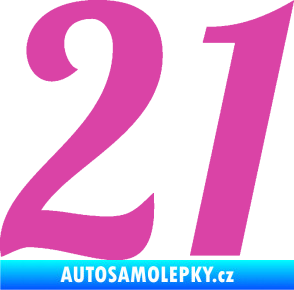 Samolepka Startovní číslo 21 typ 3 růžová