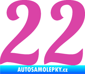 Samolepka Startovní číslo 22 typ 3 růžová