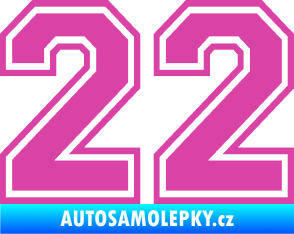 Samolepka Startovní číslo 22 typ 4 růžová