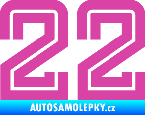 Samolepka Startovní číslo 22 typ 7 růžová