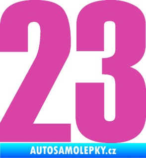 Samolepka Startovní číslo 23 typ 2          růžová