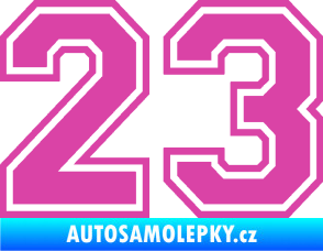 Samolepka Startovní číslo 23 typ 4 růžová