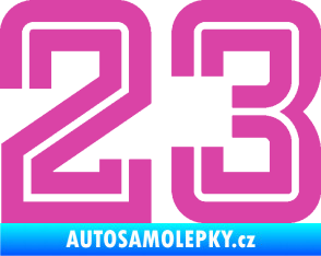 Samolepka Startovní číslo 23 typ 7 růžová