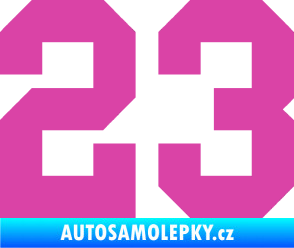 Samolepka Startovní číslo 23 růžová