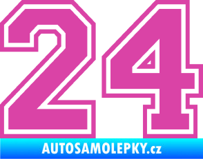 Samolepka Startovní číslo 24 typ 4 růžová