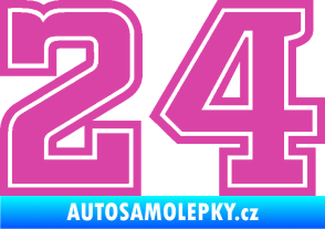 Samolepka Startovní číslo 24 typ 5 růžová