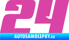 Samolepka Startovní číslo 24 typ 6 růžová