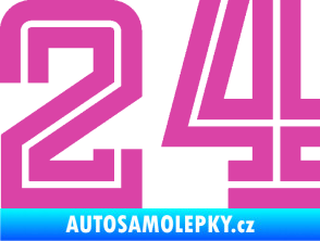 Samolepka Startovní číslo 24 typ 7 růžová