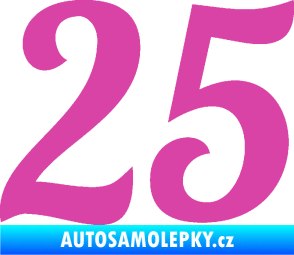 Samolepka Startovní číslo 25 typ 3 růžová