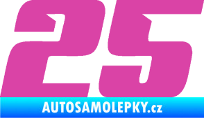 Samolepka Startovní číslo 25 typ 6 růžová