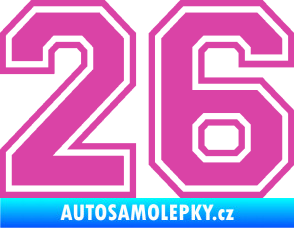 Samolepka Startovní číslo 26 typ 4 růžová