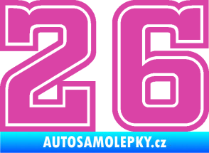 Samolepka Startovní číslo 26 typ 5 růžová