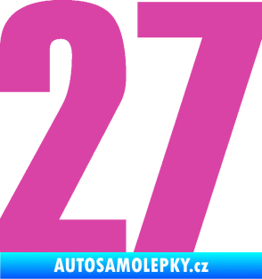 Samolepka Startovní číslo 27 typ 2     růžová