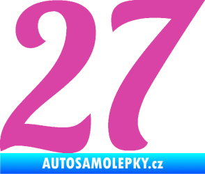 Samolepka Startovní číslo 27 typ 3 růžová