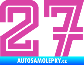 Samolepka Startovní číslo 27 typ 7 růžová