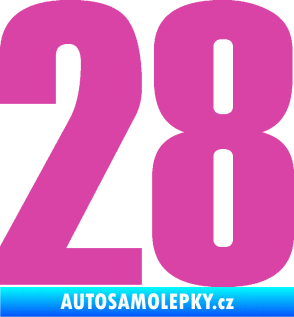 Samolepka Startovní číslo 28 typ 2    růžová