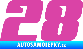 Samolepka Startovní číslo 28 typ 6 růžová