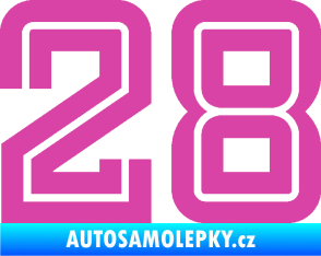 Samolepka Startovní číslo 28 typ 7 růžová
