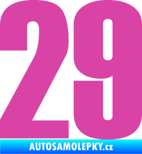 Samolepka Startovní číslo 29 typ 2    růžová