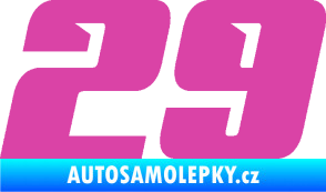 Samolepka Startovní číslo 29 typ 6 růžová