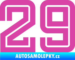 Samolepka Startovní číslo 29 typ 7 růžová