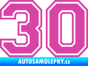 Samolepka Startovní číslo 30 typ 4 růžová