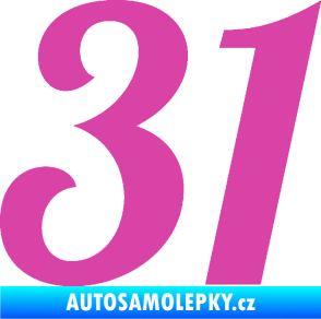 Samolepka Startovní číslo 31 typ 3 růžová