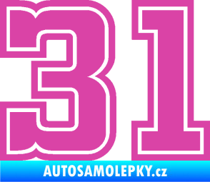 Samolepka Startovní číslo 31 typ 5 růžová