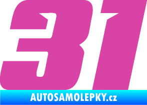 Samolepka Startovní číslo 31 typ 6 růžová