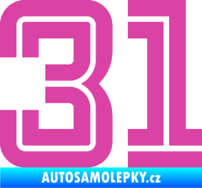 Samolepka Startovní číslo 31 typ 7 růžová