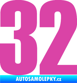 Samolepka Startovní číslo 32 typ 2     růžová