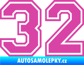 Samolepka Startovní číslo 32 typ 4 růžová