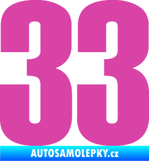 Samolepka Startovní číslo 33 typ 2      růžová