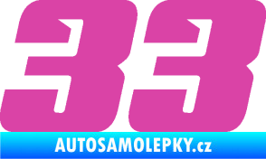 Samolepka Startovní číslo 33 typ 6 růžová